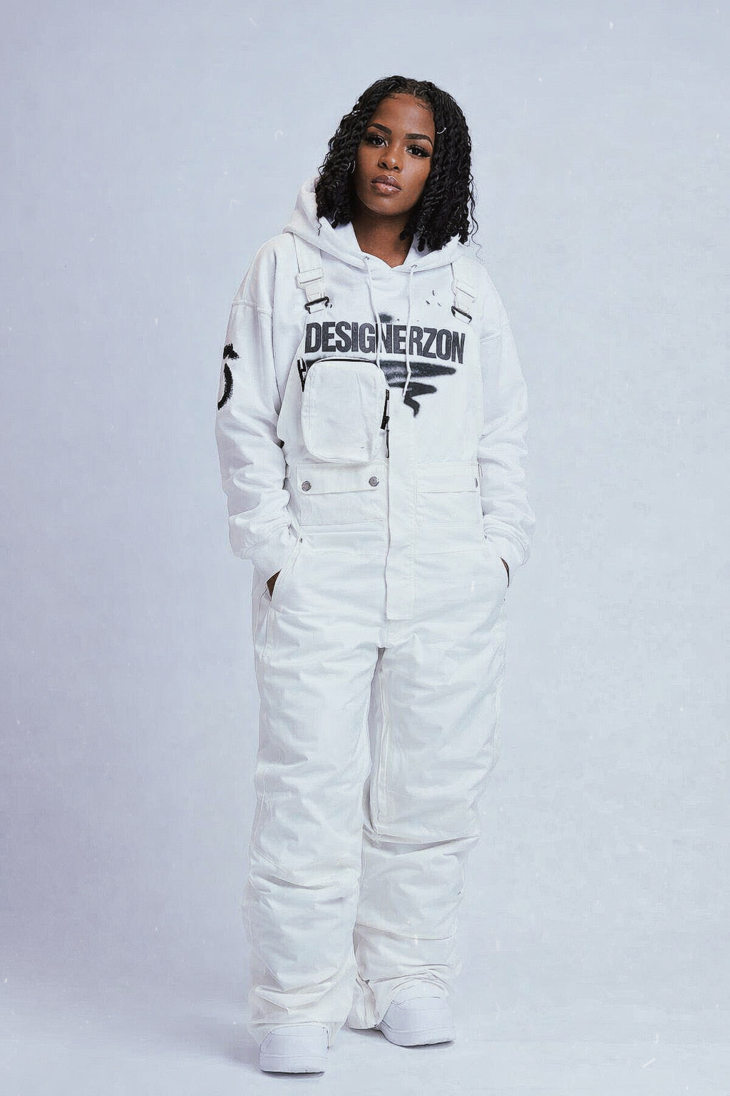 DESIGNERZOH All-White Utility Snow Suit
