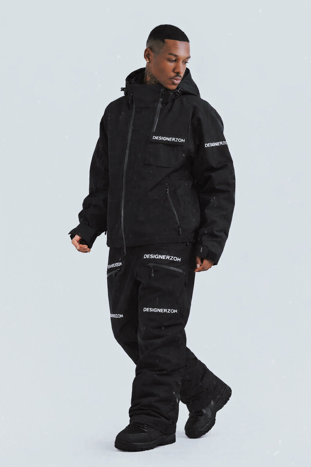 DESIGNERZOH Charcoal Utility Snow Suit
