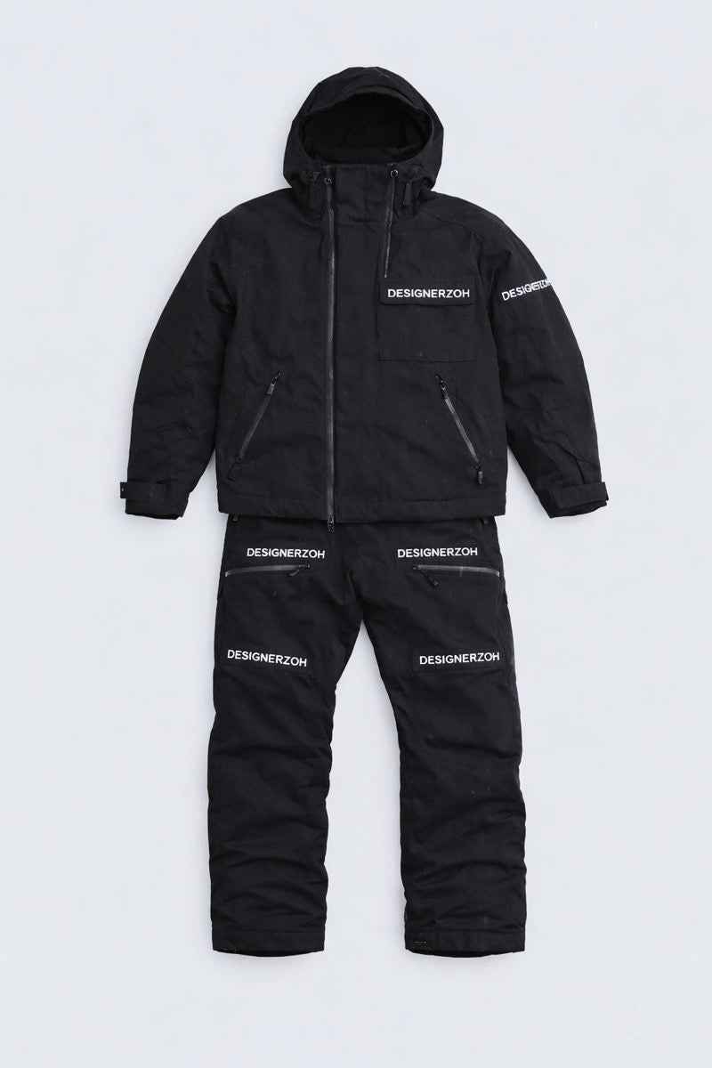 DESIGNERZOH Charcoal Utility Snow Suit
